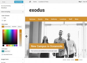 Exodus Church Theme - WordPress Customizer Feature