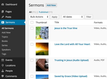 Church Content WordPress Plugin