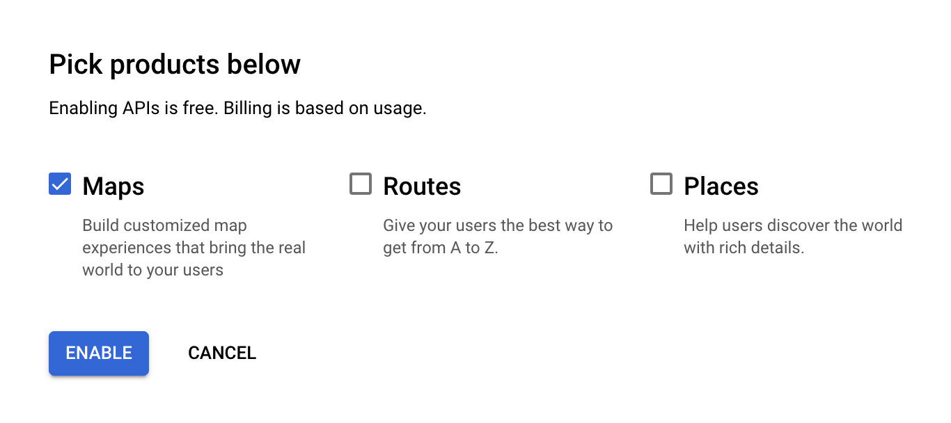 Google Maps Products