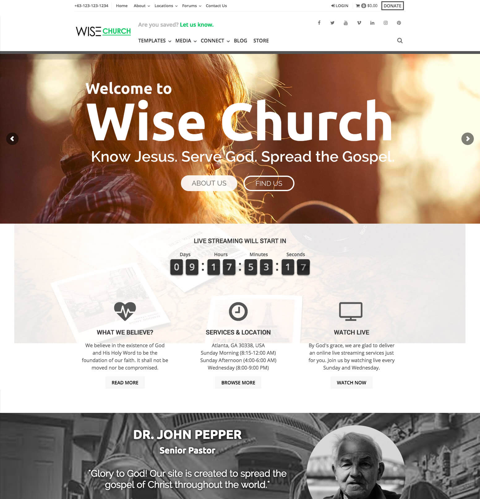 Wise Church WordPress Theme