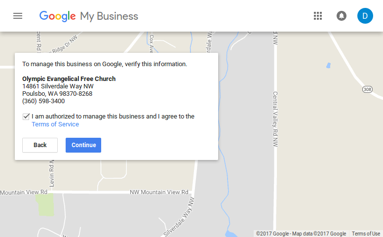 Google Authorization - Google My Business