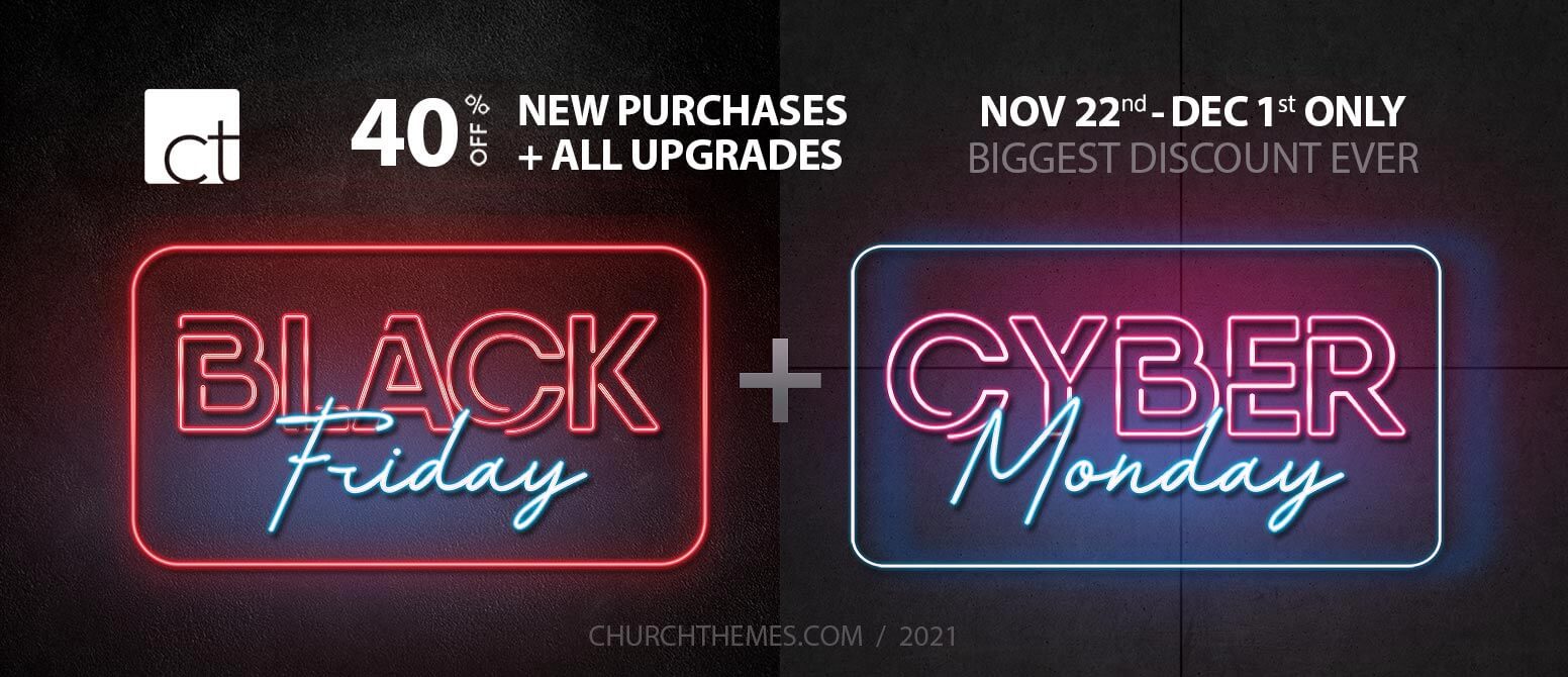ChurchThemes.com Black Friday Cyber Monday 2021