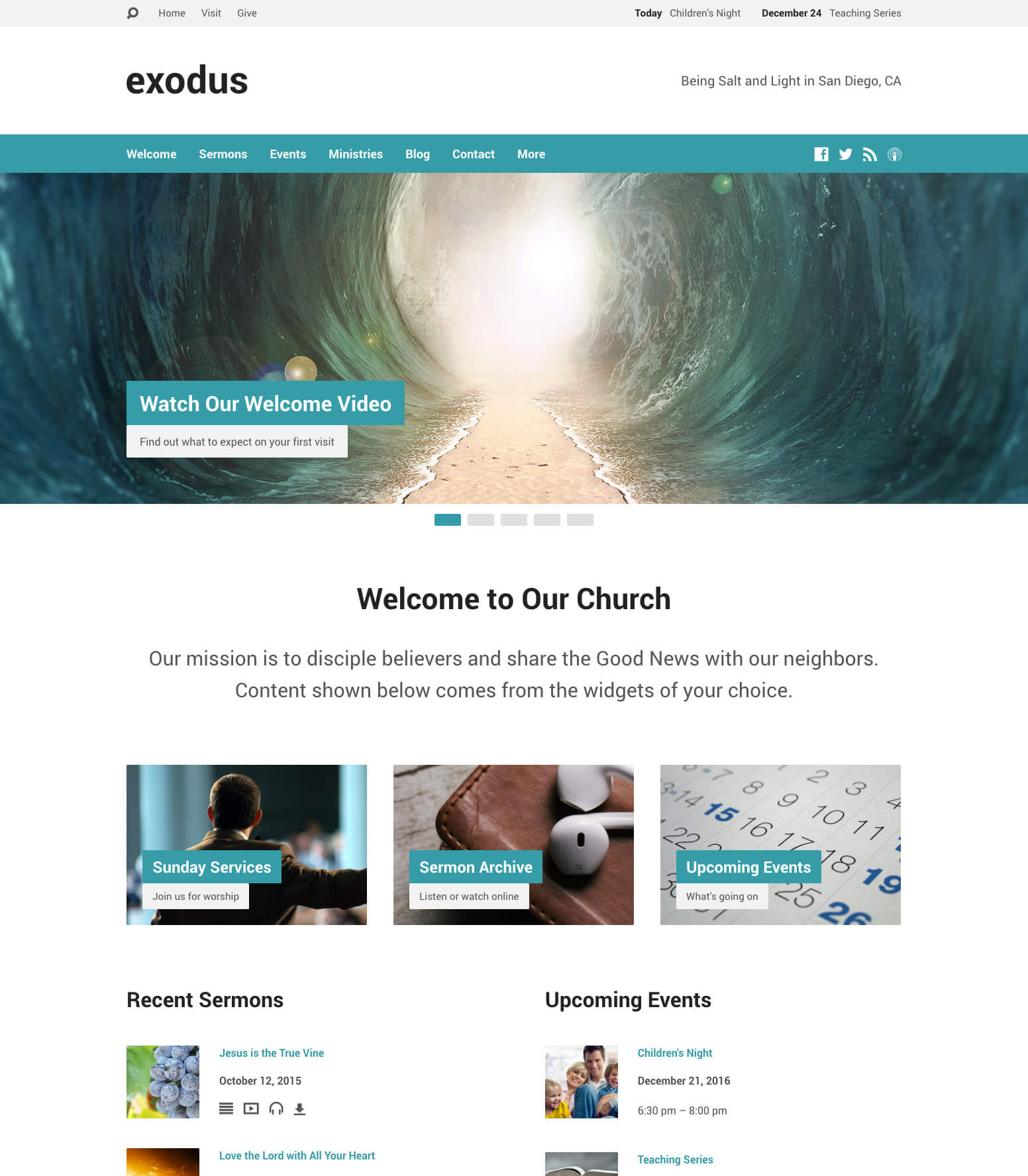 Exodus Church WordPress Theme